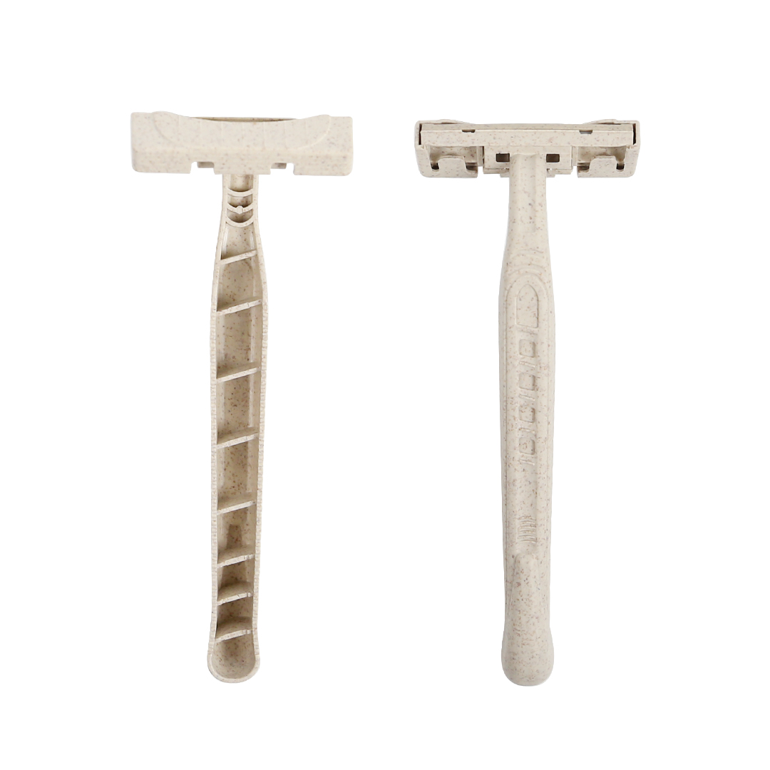 Eco-friendly Wheat Straw Added Two Blade Disposable Razor