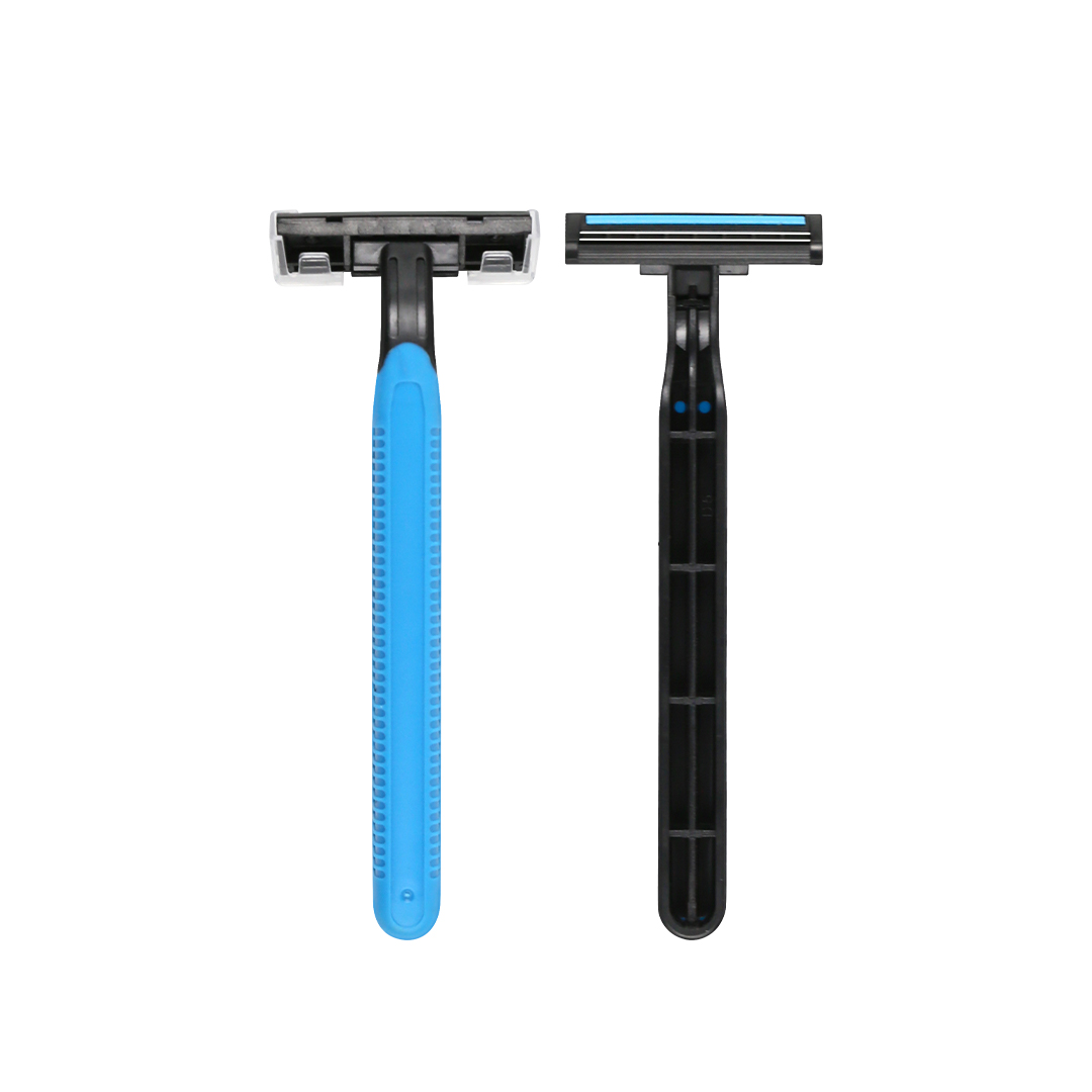 Twin Blade Disposable Razor With Lubricant Strip Shaving Razor